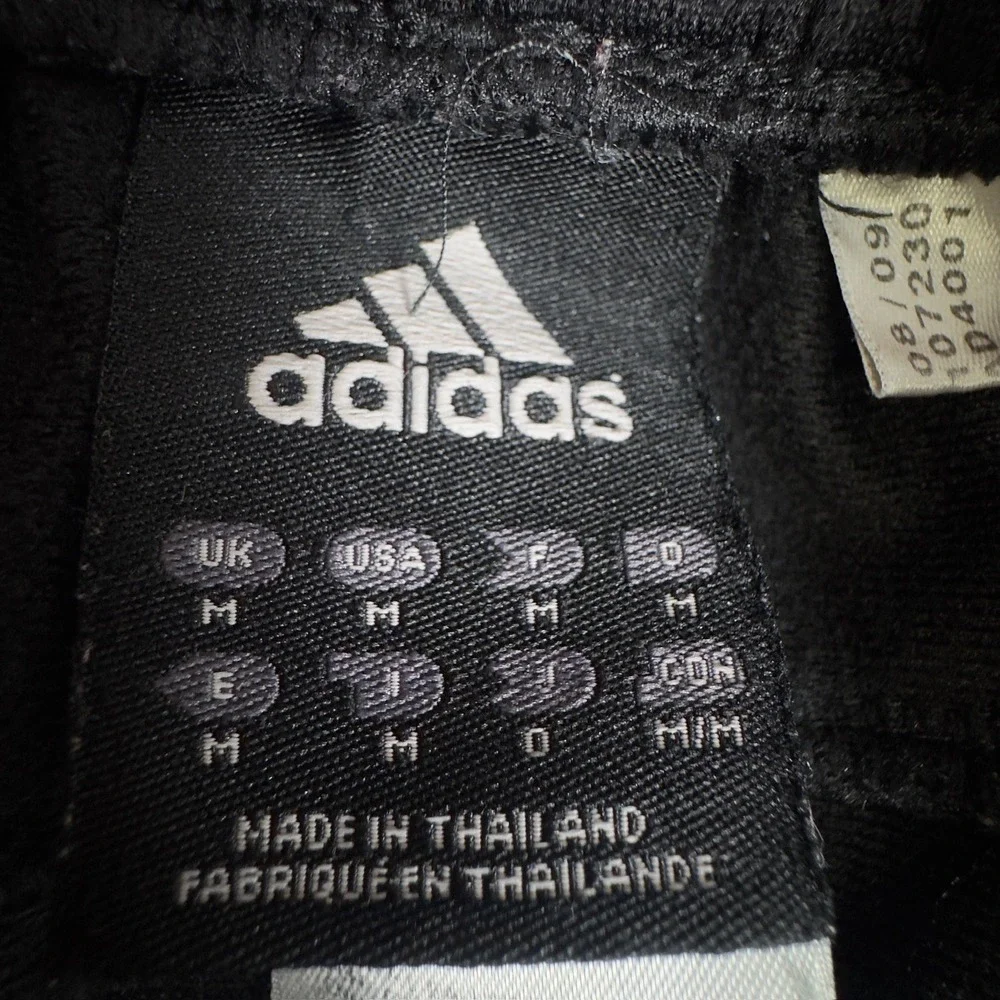 Adidas Track Pants Mens Medium Black White Stripe Athletic Activewear 2505